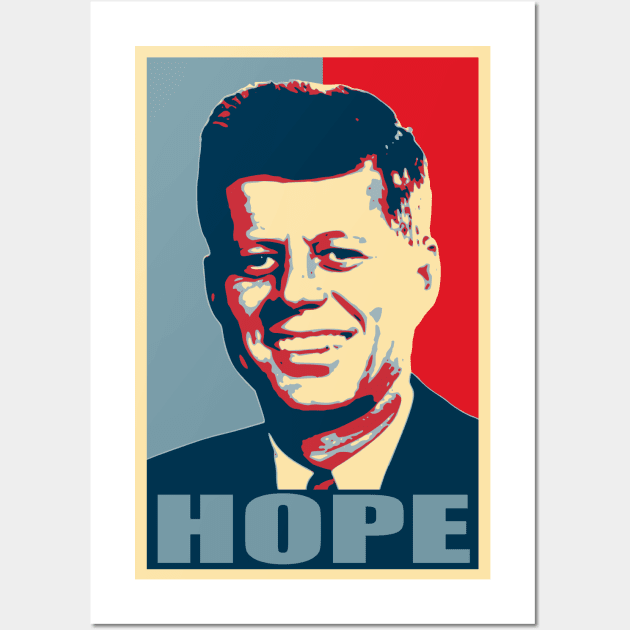 John F Kennedy Hope Poster Propaganda Pop Art Wall Art by Nerd_art